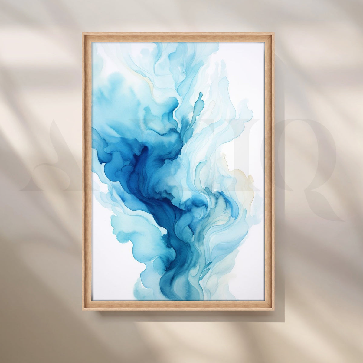 Abstract Blue Waves Canvas Artwork – Asha Art Studio – Image 5
