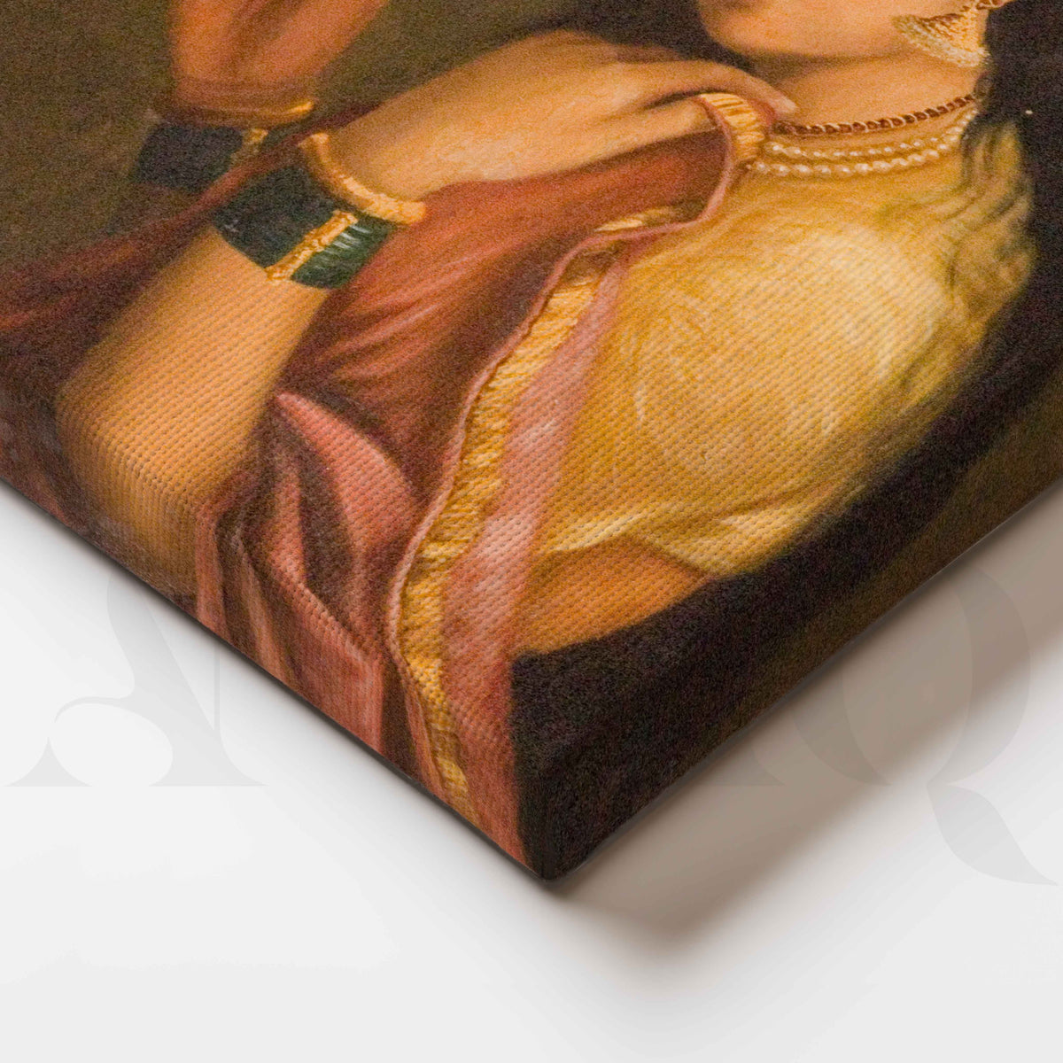 Woman Holding a Fruit by Raja Ravi Varma Canvas Artwork – Asha Art Studio – Image 2