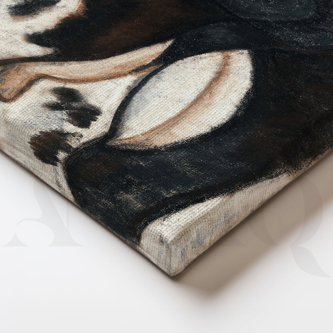 Black & White Cow Canvas Artwork – Asha Art Studio