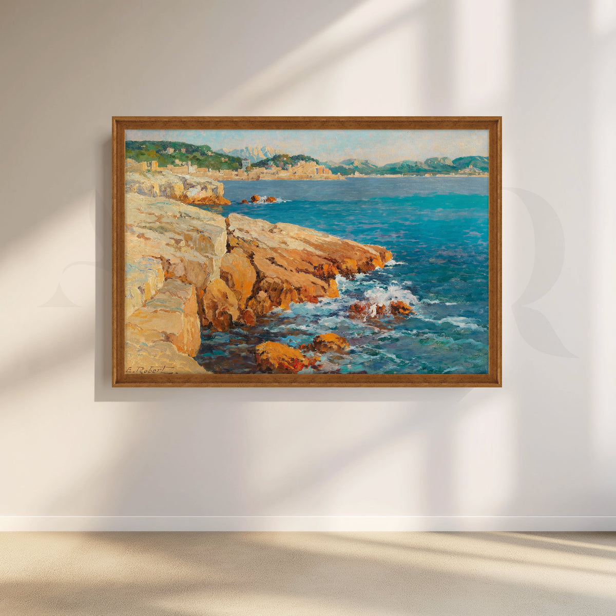 Golden Shoreline Vista Canvas Artwork – Asha Art Studio – Image 6