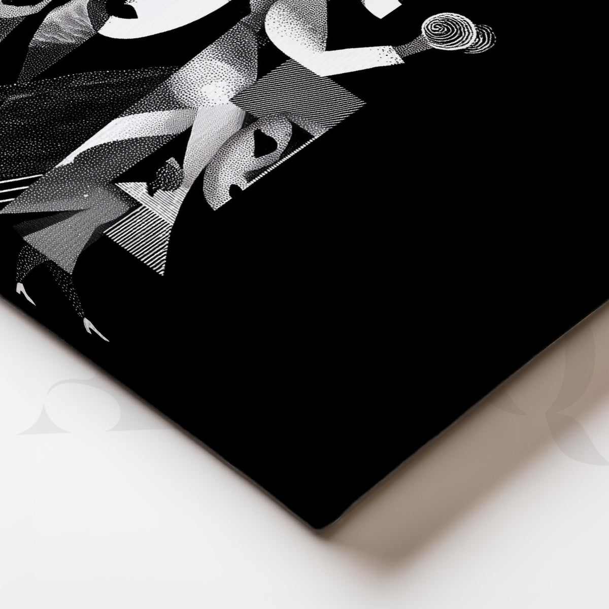 Cubist Noir Ensemble Canvas Artwork (Ready to Ship) – Asha Art Studio – Image 2