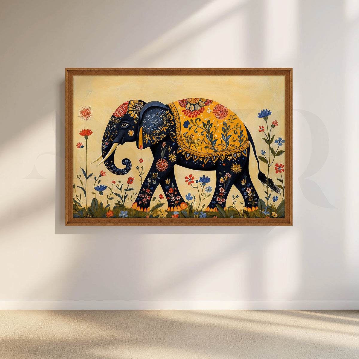 Royal Floral Elephant Indian Canvas Artwork – Asha Art Studio – Image 6