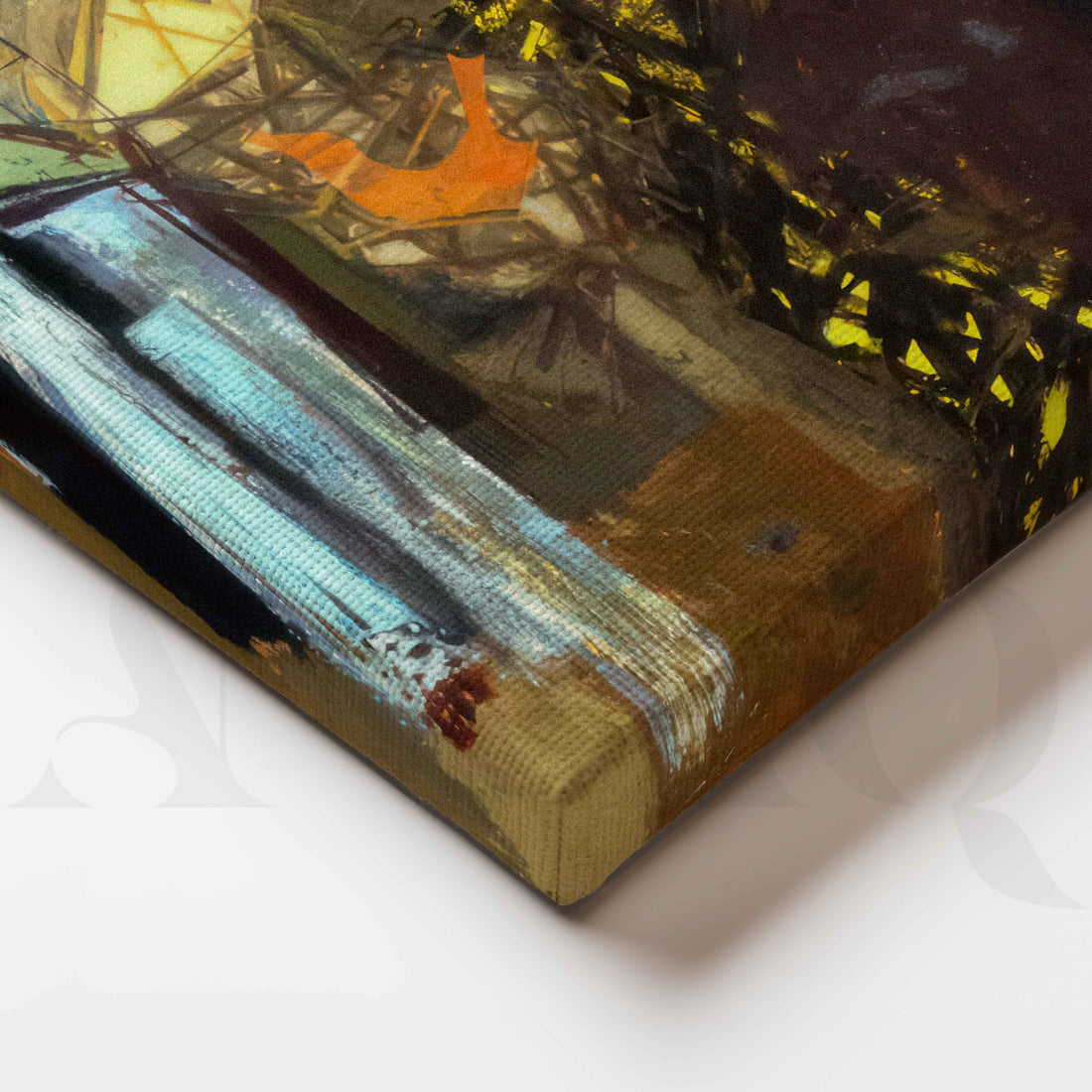 Moody Abstract Cityscape Canvas Artwork – Asha Art Studio