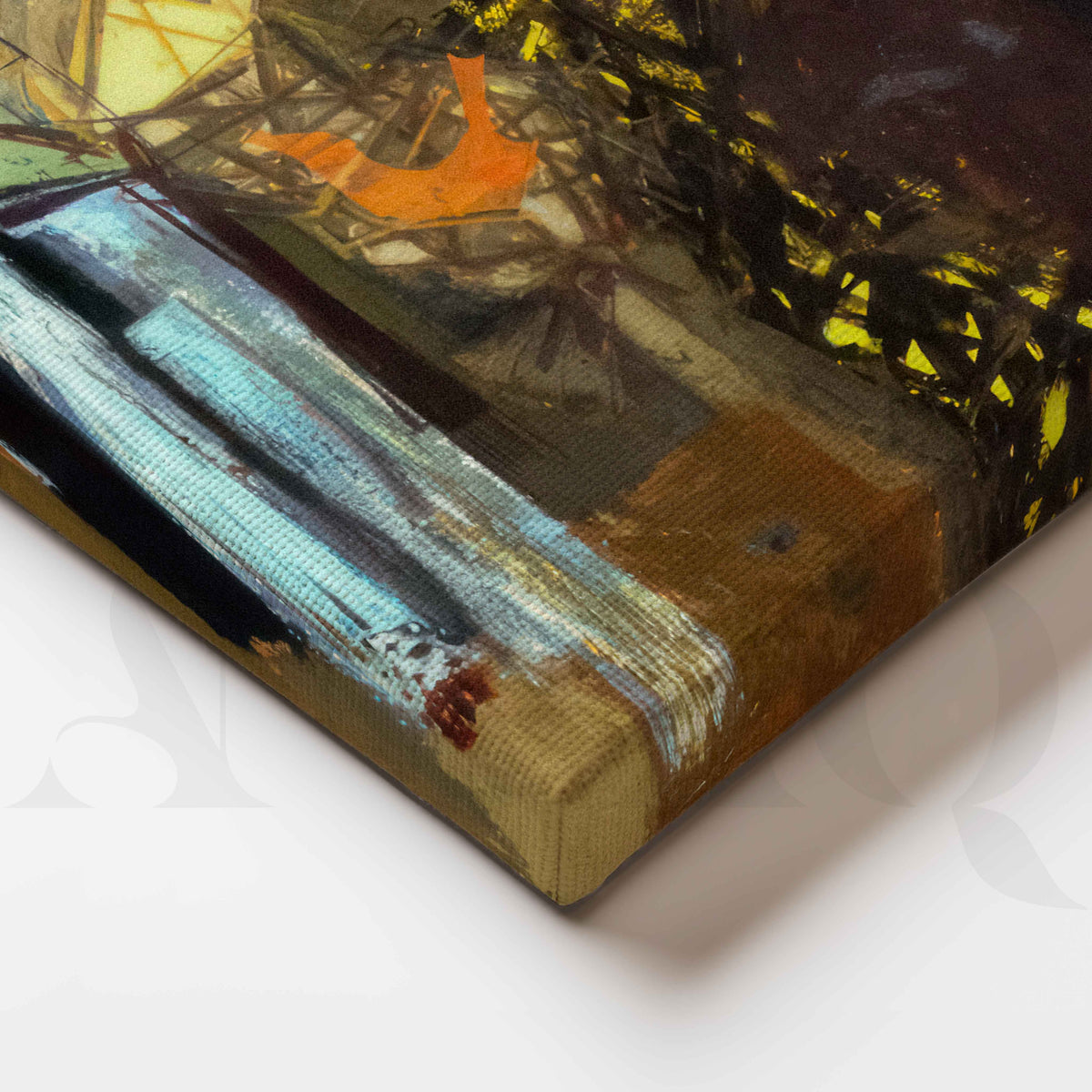 Moody Abstract Cityscape Canvas Artwork – Asha Art Studio – Image 2