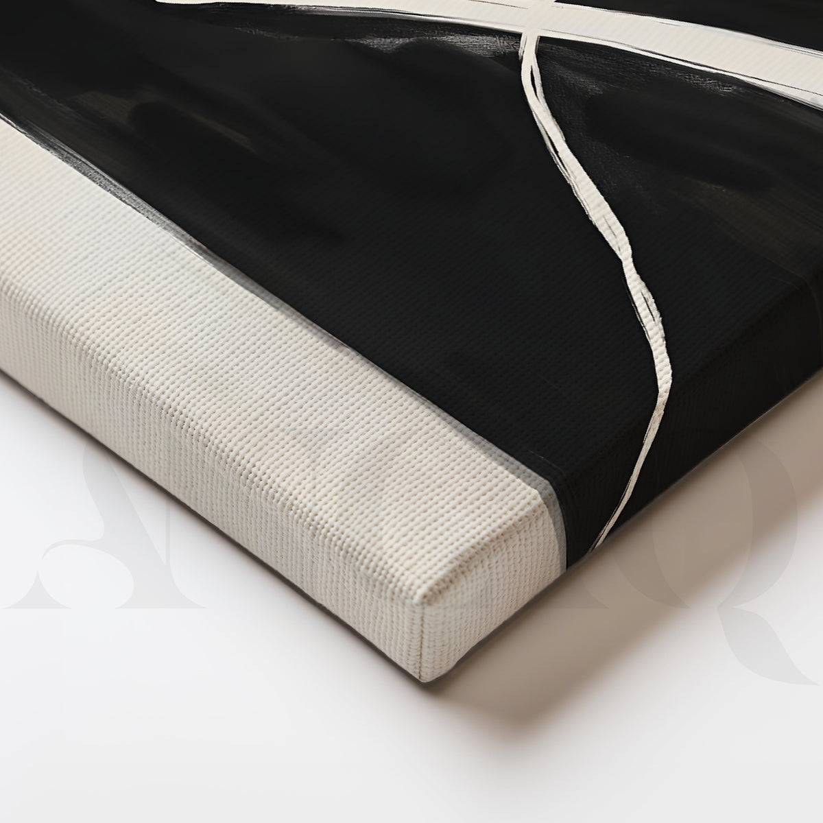 Black and White Abstract Canvas Artwork – Asha Art Studio – Image 2