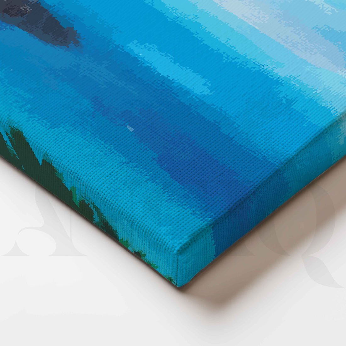 Blue Coastal Bay Canvas Artwork – Asha Art Studio
