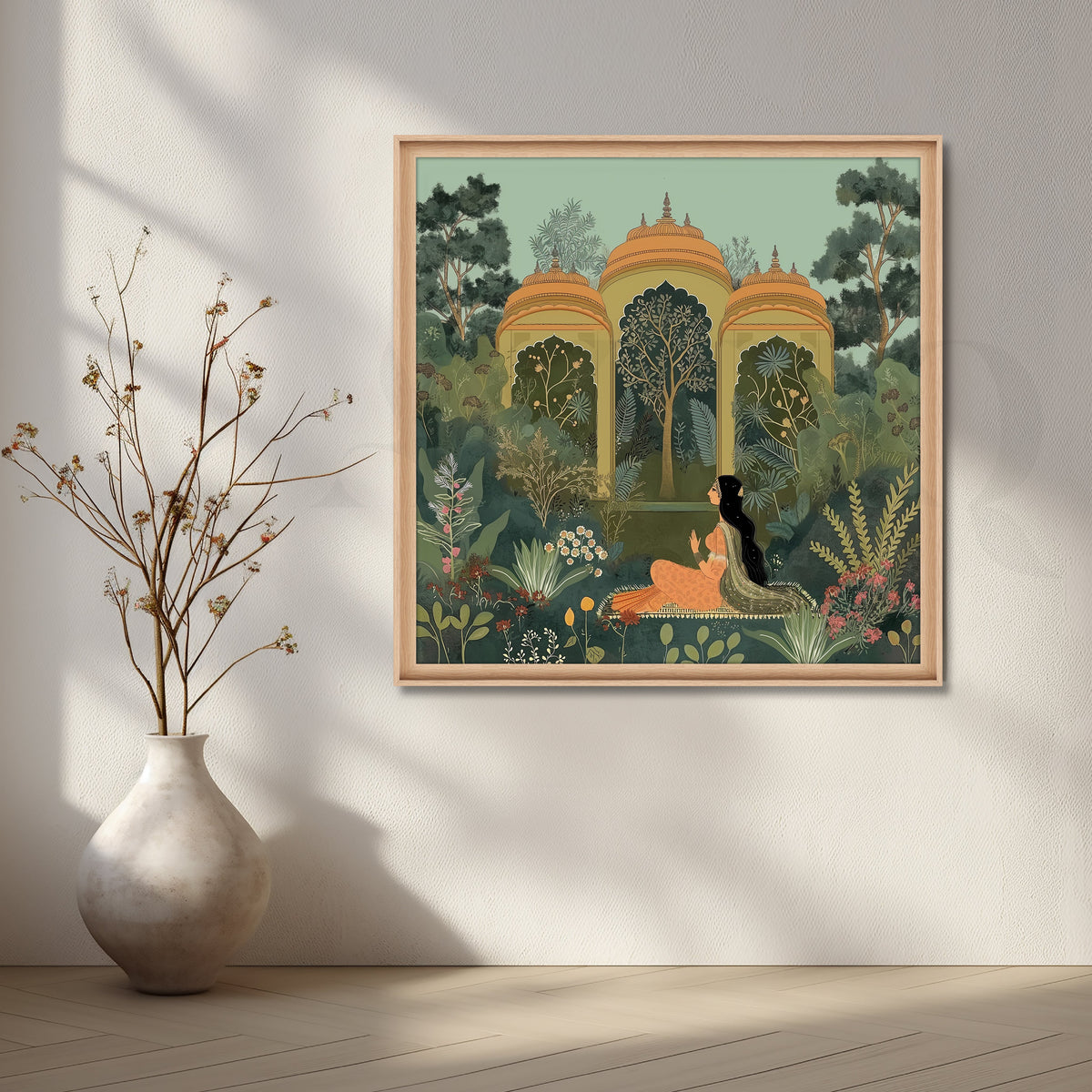 Temple Garden Dreams Canvas Artwork – Asha Art Studio – Image 5
