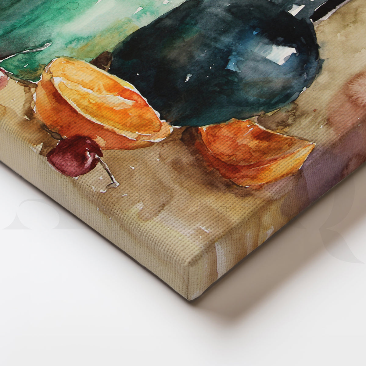 Rustic Still Life with Pear, Cherries Canvas Artwork – Asha Art Studio – Image 2