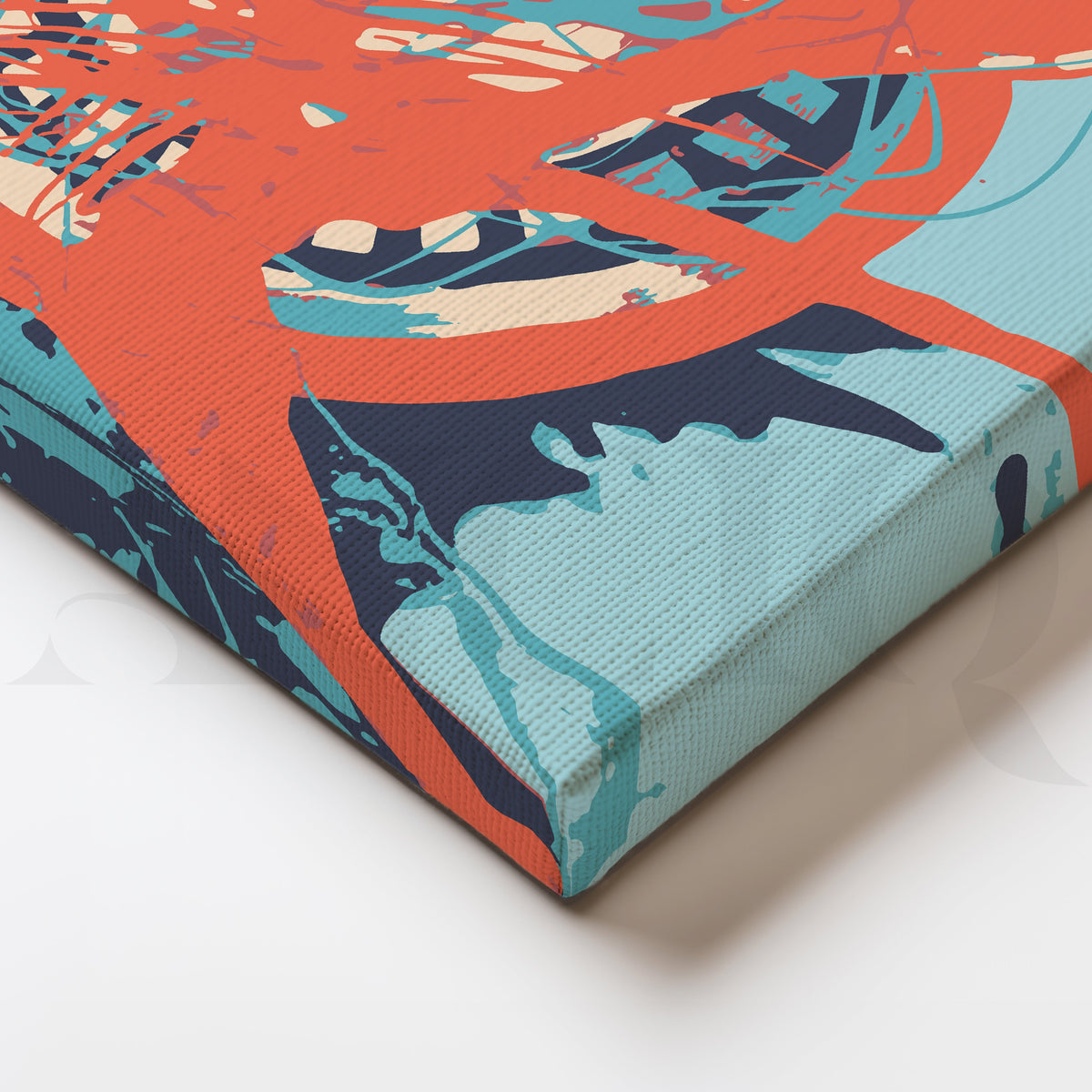 Abstract Whirlwind in Red and Blue Canvas Artwork – Asha Art Studio – Image 2