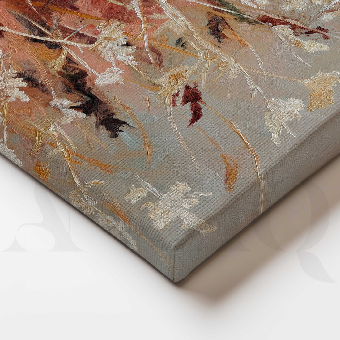 Soft Floral Field Canvas Artwork in Neutral – Asha Art Studio