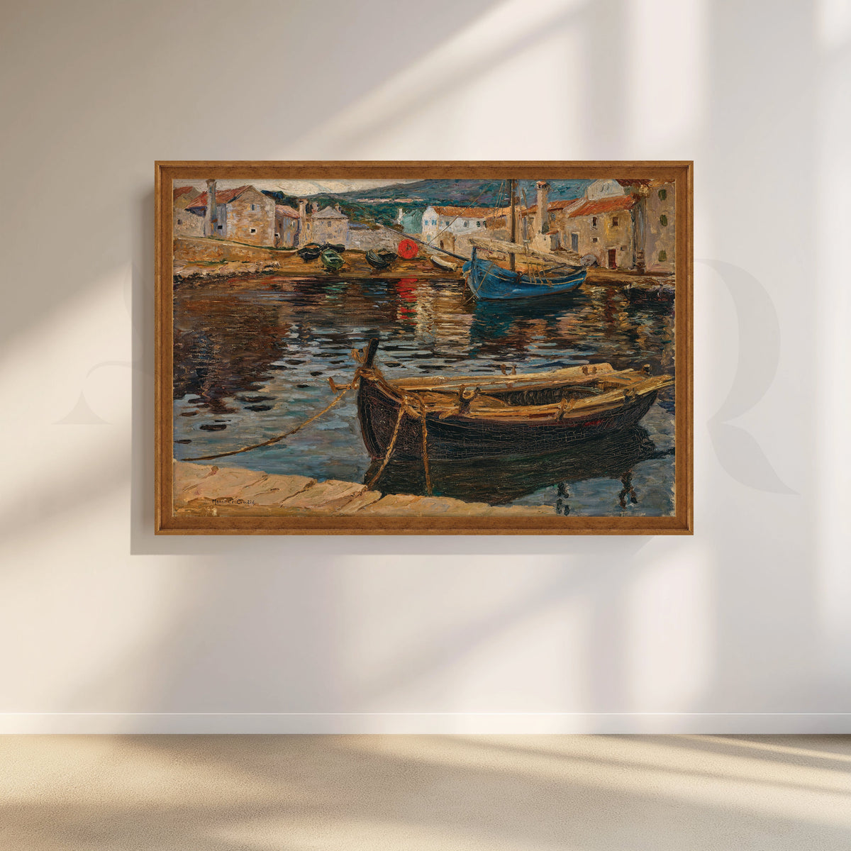 Rustic Fishing Reflections Canvas Artwork – Asha Art Studio – Image 6