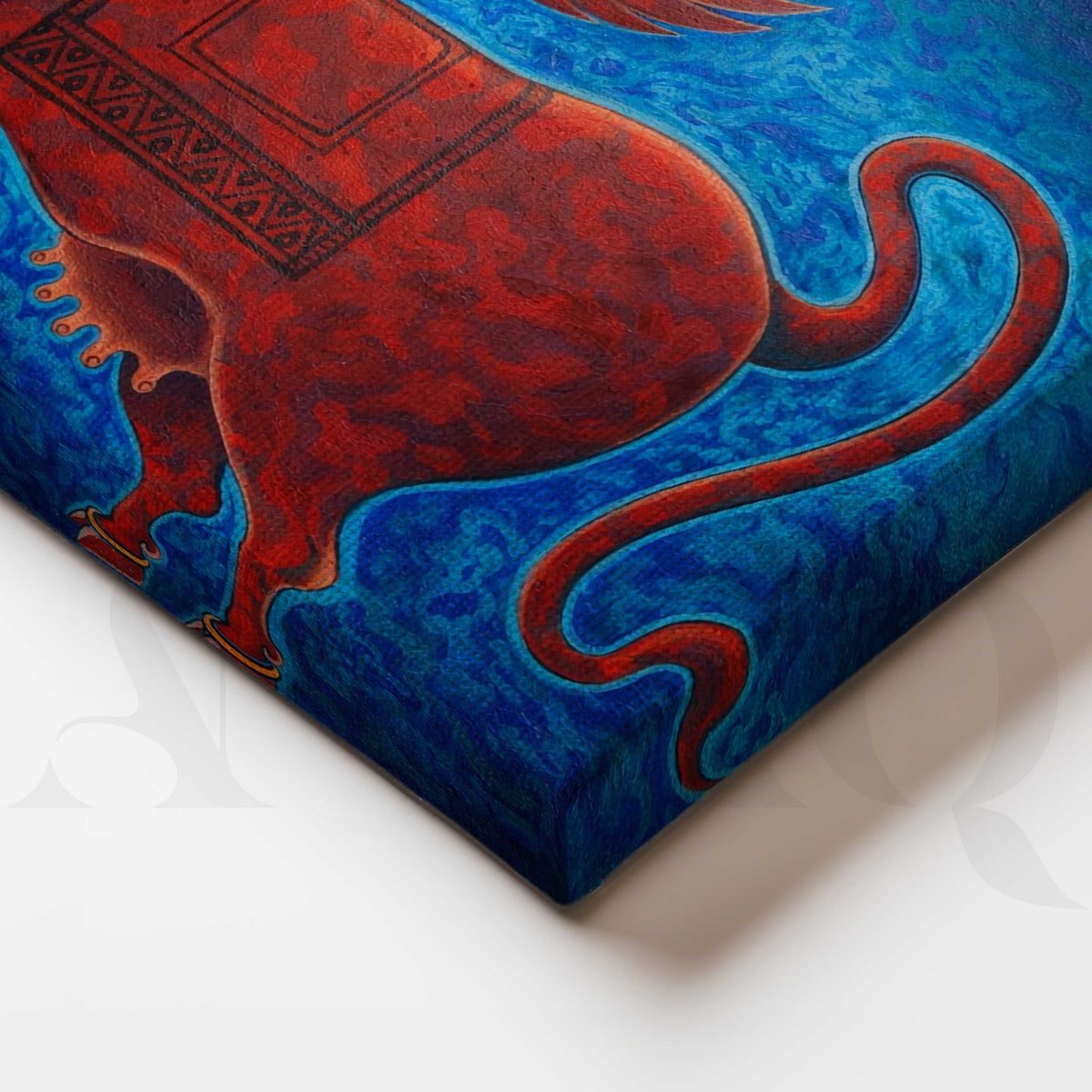 Mythical Winged Bull Canvas Artwork – Asha Art Studio – Image 2