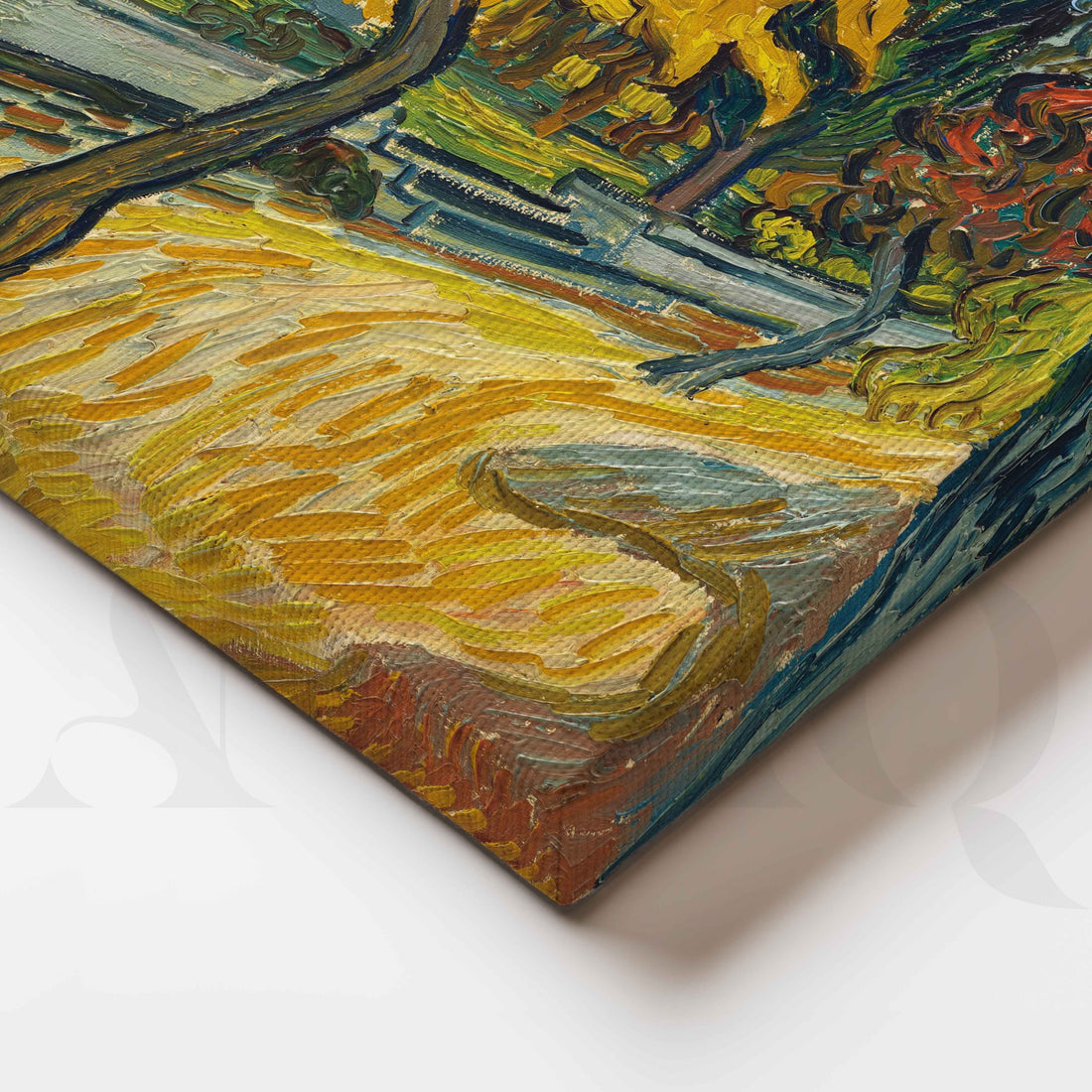 Tree-Lined Autumn Golden Path Canvas Artwork – Asha Art Studio