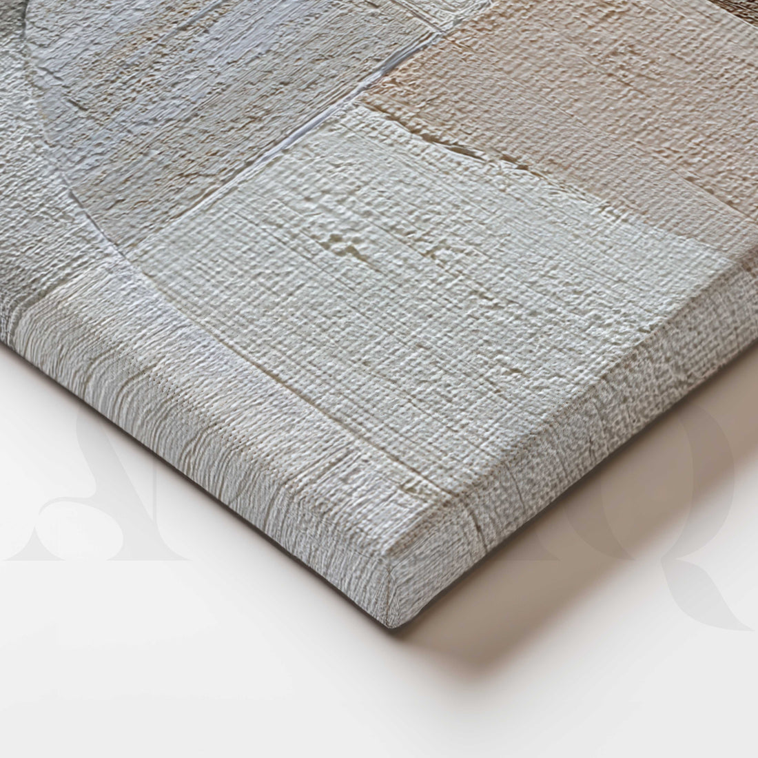 Neutral Textured Abstract Canvas Artwork in Ivory and Taupe Tones – Asha Art Studio