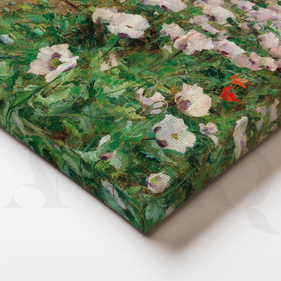 White Wildflowers & Haystack Canvas Artwork – Asha Art Studio