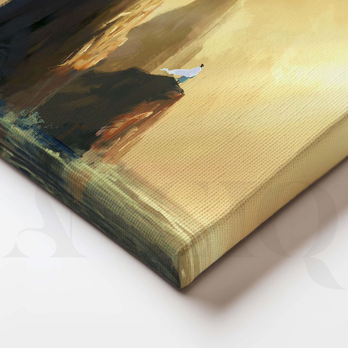 Golden Sea Rock Canvas Artwork – Asha Art Studio – Image 2