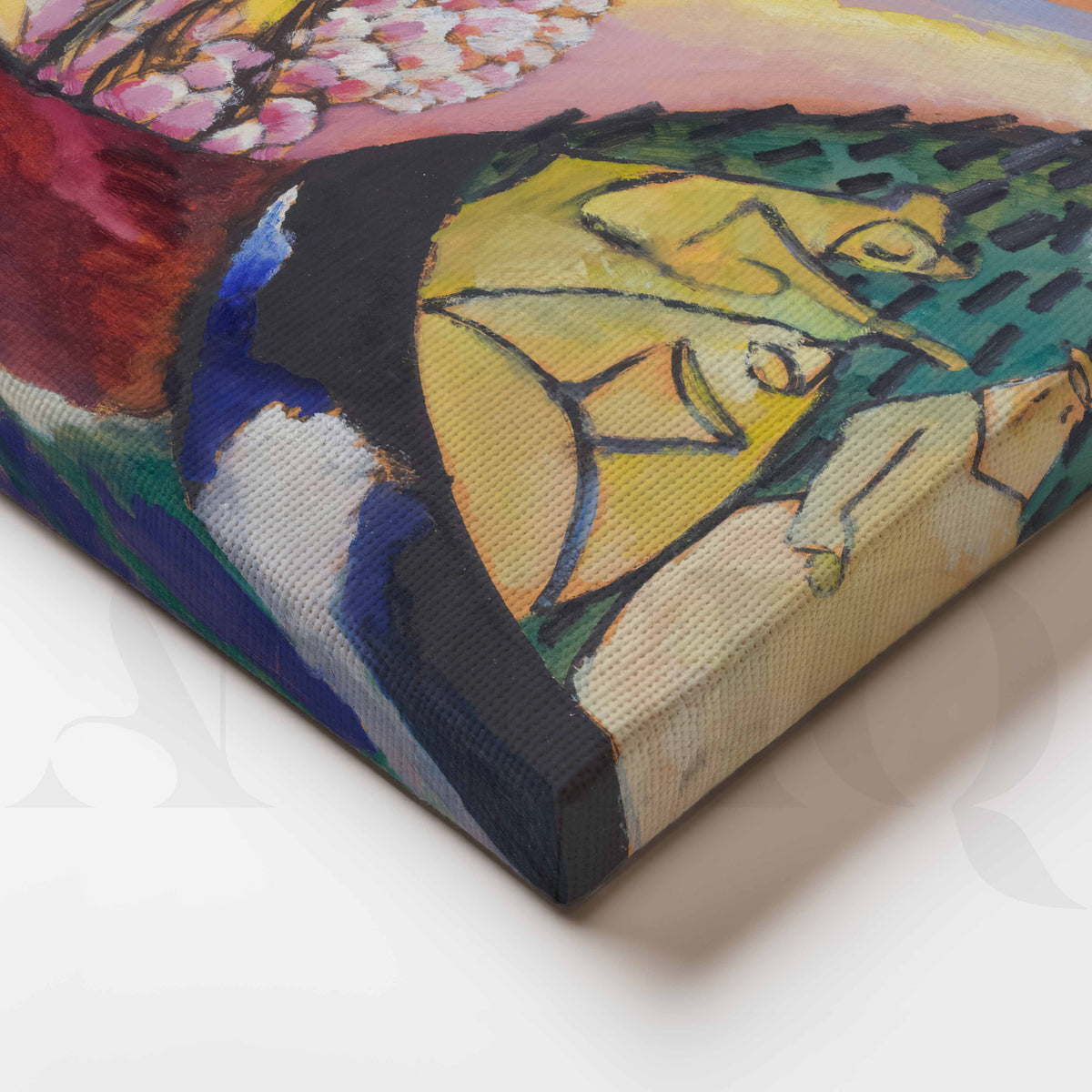 Colorful Abstract Village Landscape Canvas Artwork – Asha Art Studio – Image 2