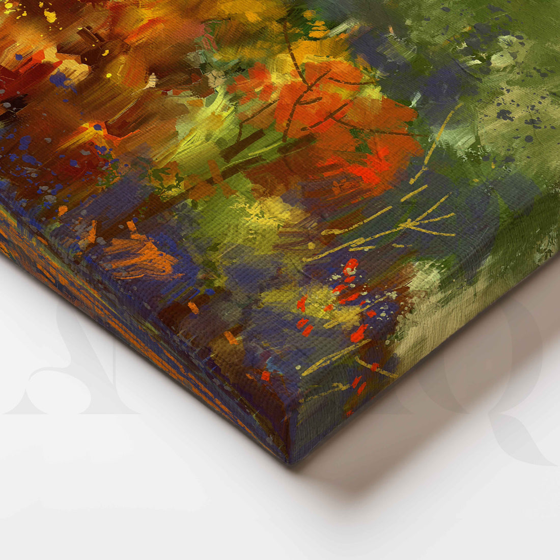 Abstract Autumn Forest Canvas Artwork – Asha Art Studio