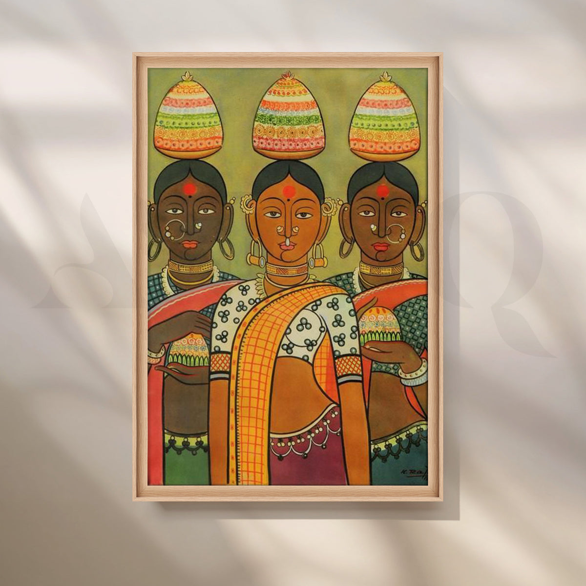 Traditional Indian Women Procession Artwork – Asha Art Studio – Image 5