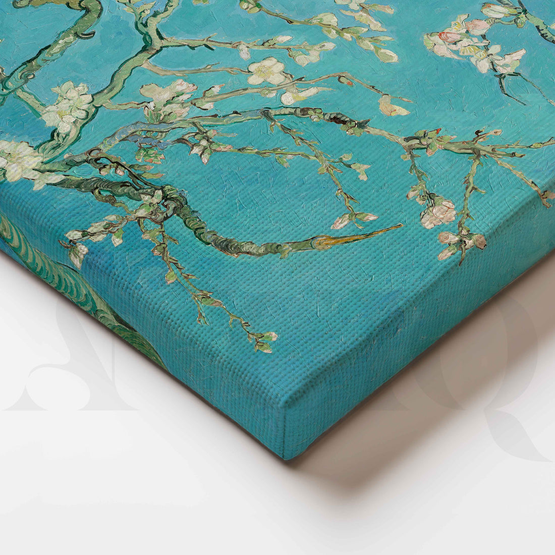 Almond Blossom Blue Floral Canvas Artwork – Asha Art Studio