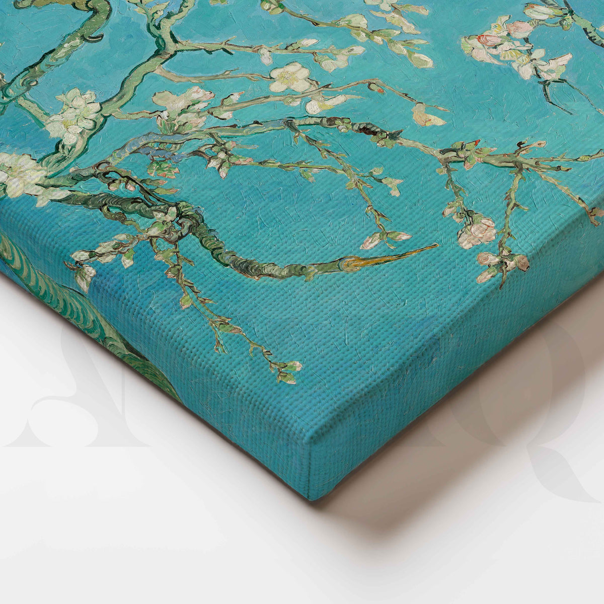 Almond Blossom Blue Floral Canvas Artwork – Asha Art Studio – Image 2