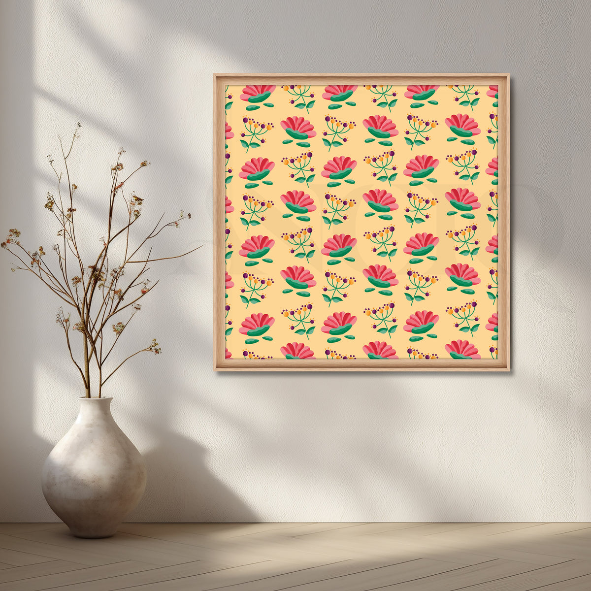 Blooming Petal Repeat Canvas Artwork – Asha Art Studio – Image 5