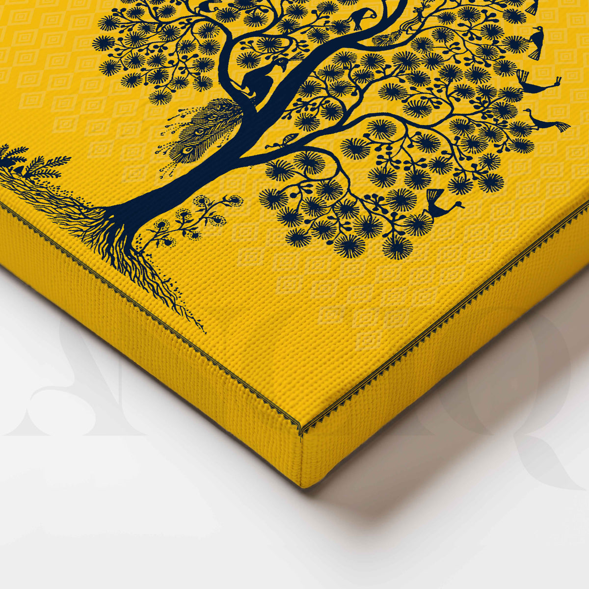 Warli Village Journey Under the Tree Artwork – Asha Art Studio – Image 2