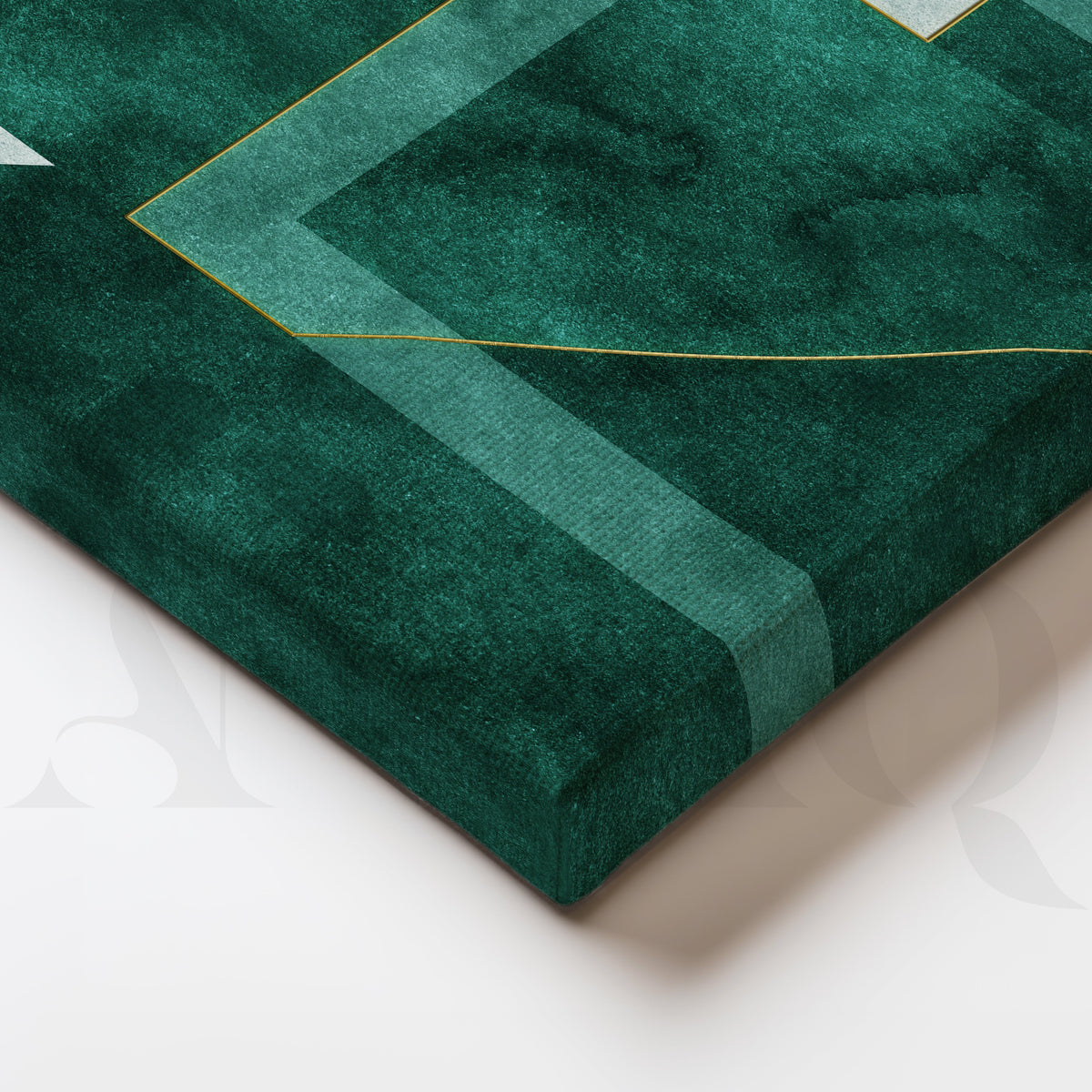 Emerald Luxe Geometry Gallery Wall – Set of 3 Modern Abstract Artworks - 18 x 24 Inches – Asha Art Studio – Image 2