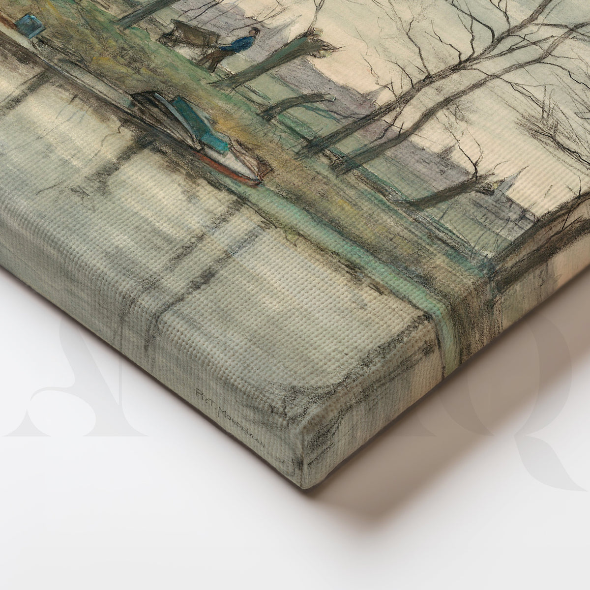 Serene Riverside Winter Canvas Artwork – Asha Art Studio – Image 2