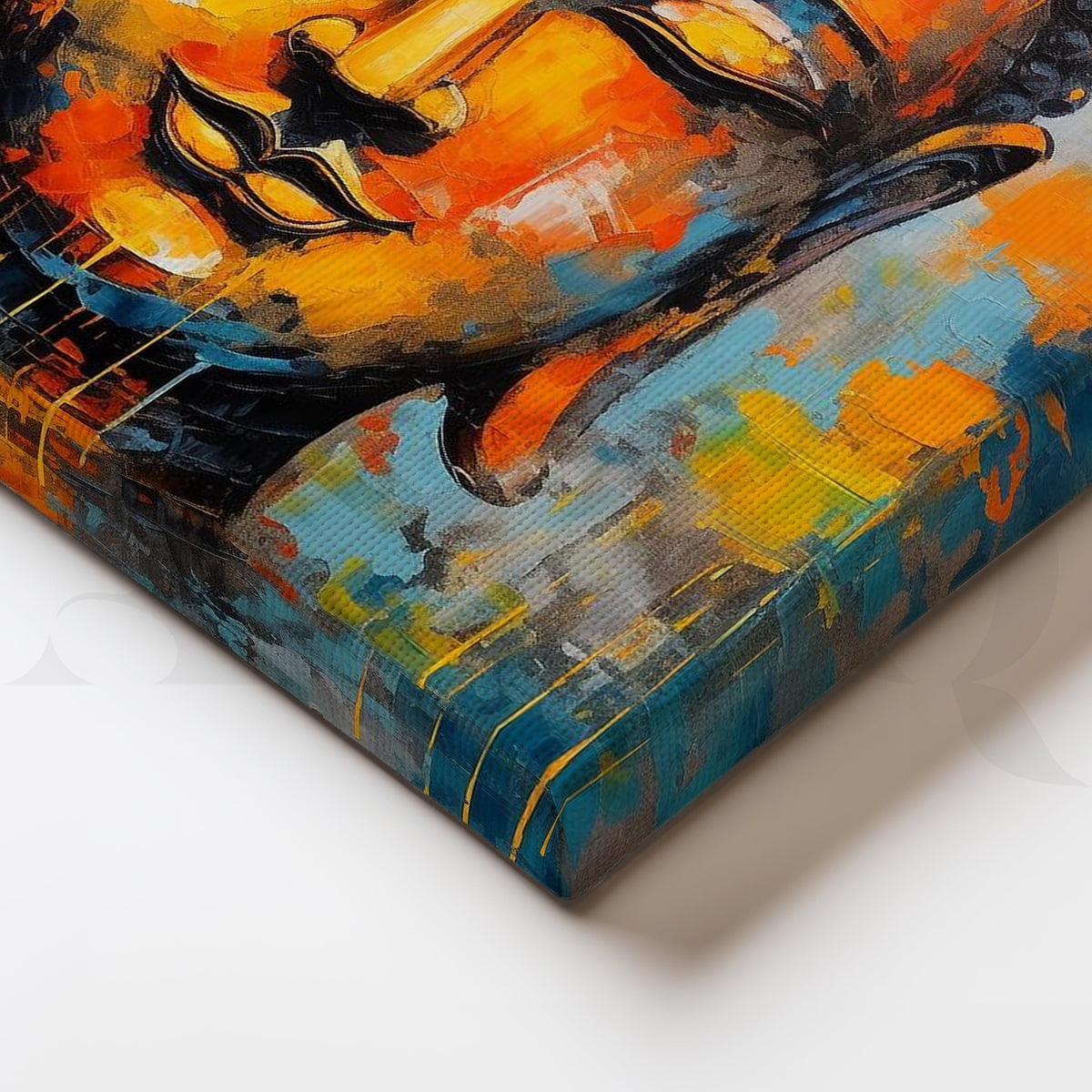 Vivid Buddha Portrait Canvas Artwork – Asha Art Studio – Image 2