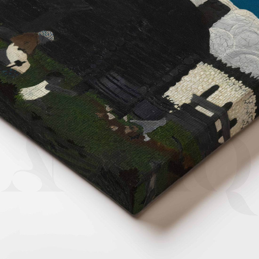 Moody Farmhouse Landscape Canvas Artwork – Asha Art Studio