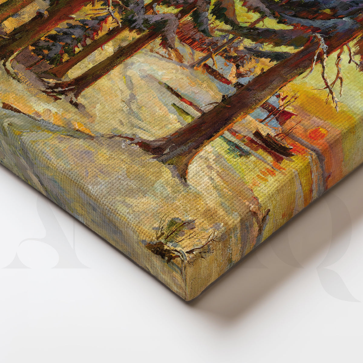 Sunset Pine Forest Canvas Artwork – Asha Art Studio – Image 2