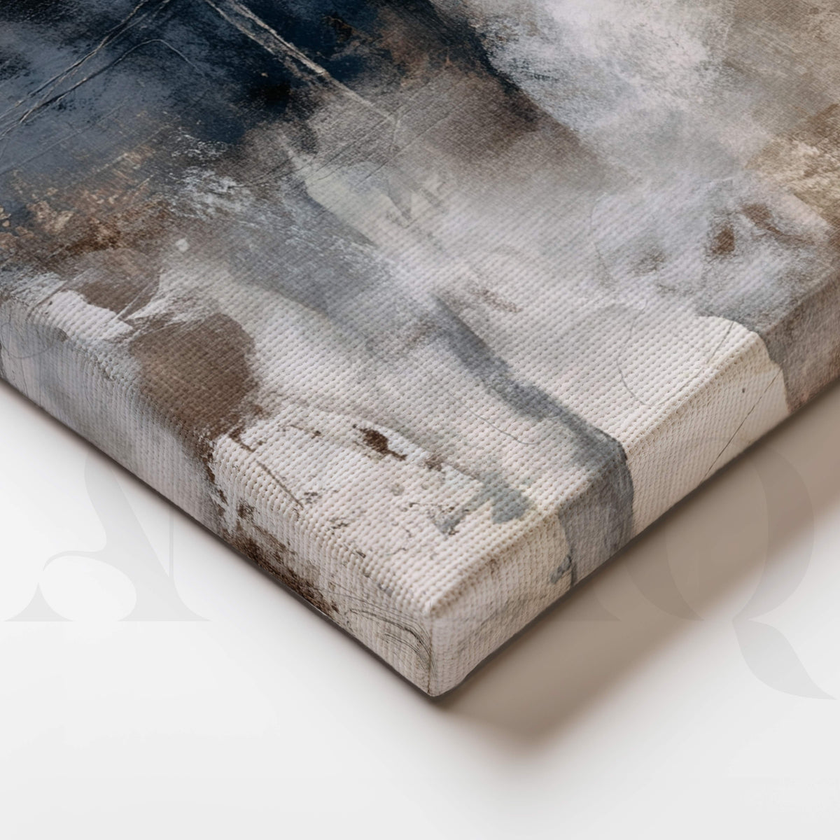 Navy, Grey and Brown Abstract Canvas Artwork – Asha Art Studio – Image 2