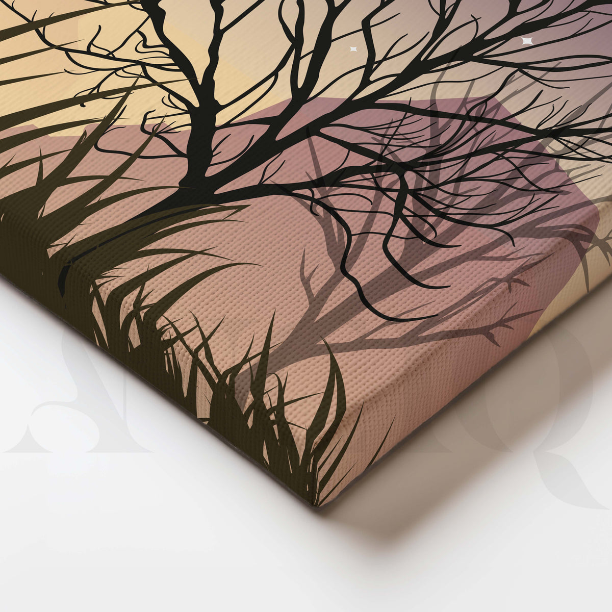 Moonlit Tree Landscape Gallery Wall Artwork Set of 3 – Asha Art Studio – Image 2
