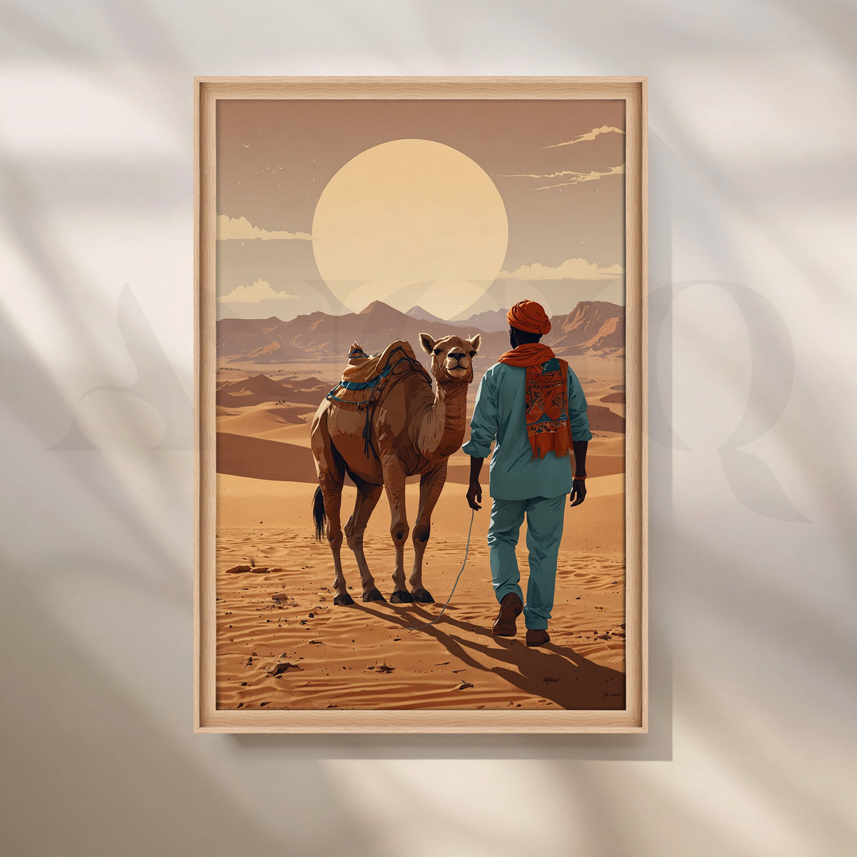 Camel Rider Desert Journey Canvas Artwork – Asha Art Studio – Image 5