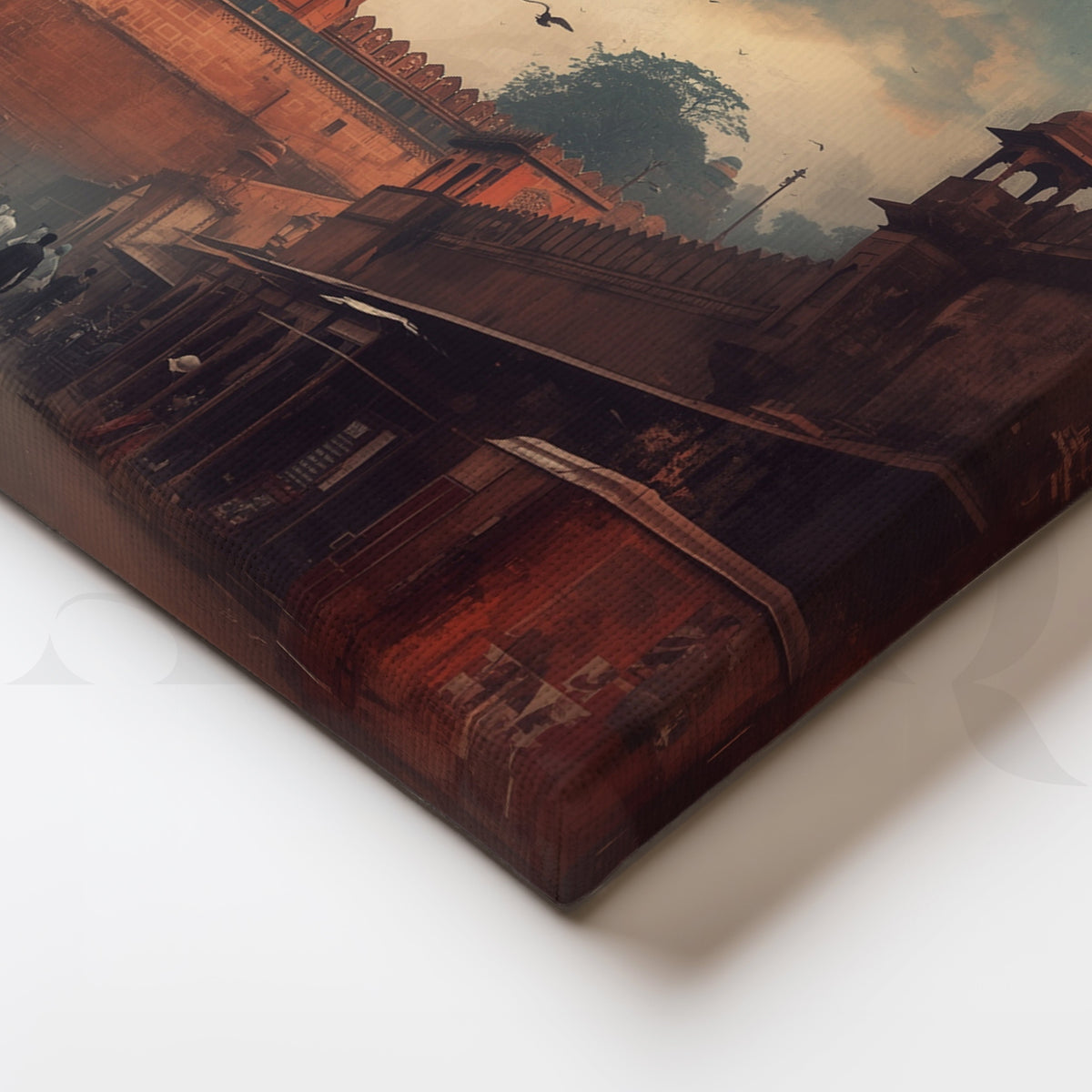 Red Fort Street View Canvas Artwork – Asha Art Studio – Image 2