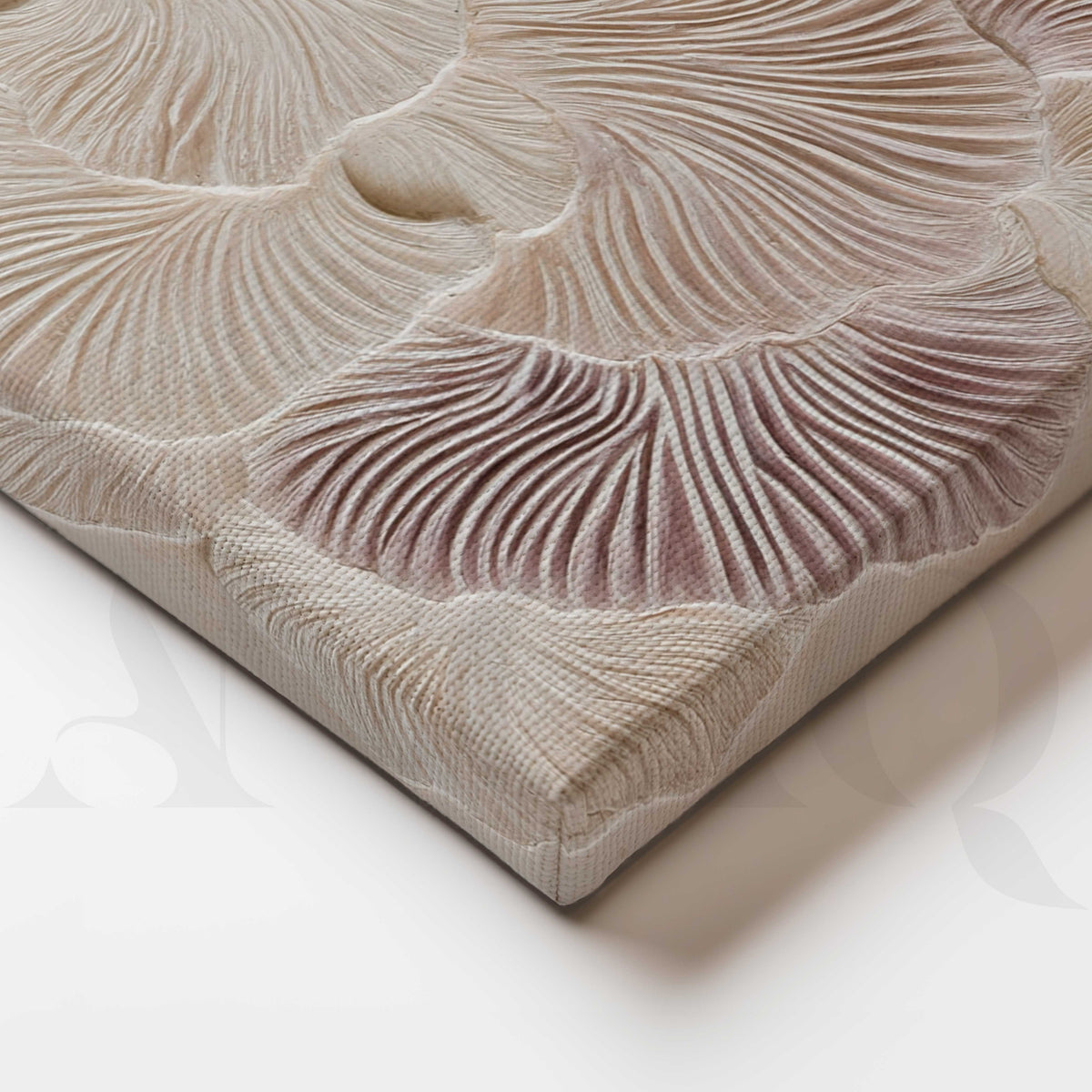 Sculptural Floral Relief Canvas Artwork in Soft Neutral Tones – Asha Art Studio – Image 2