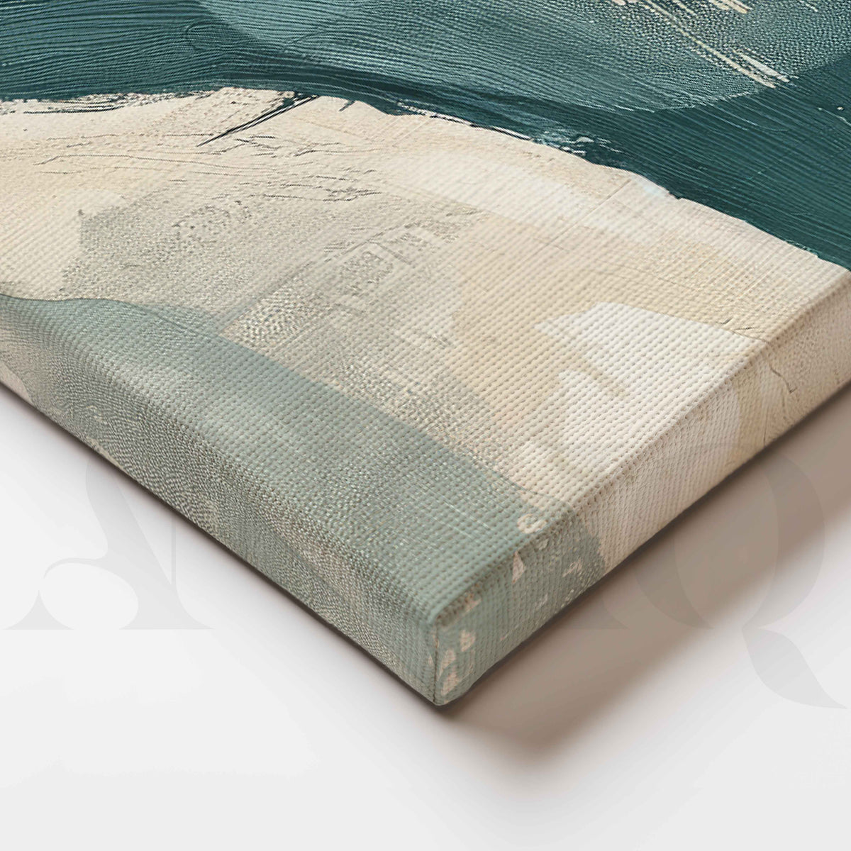 Teal Horizon Abstract Gallery Wall Artwork Set of 3 – Asha Art Studio – Image 2