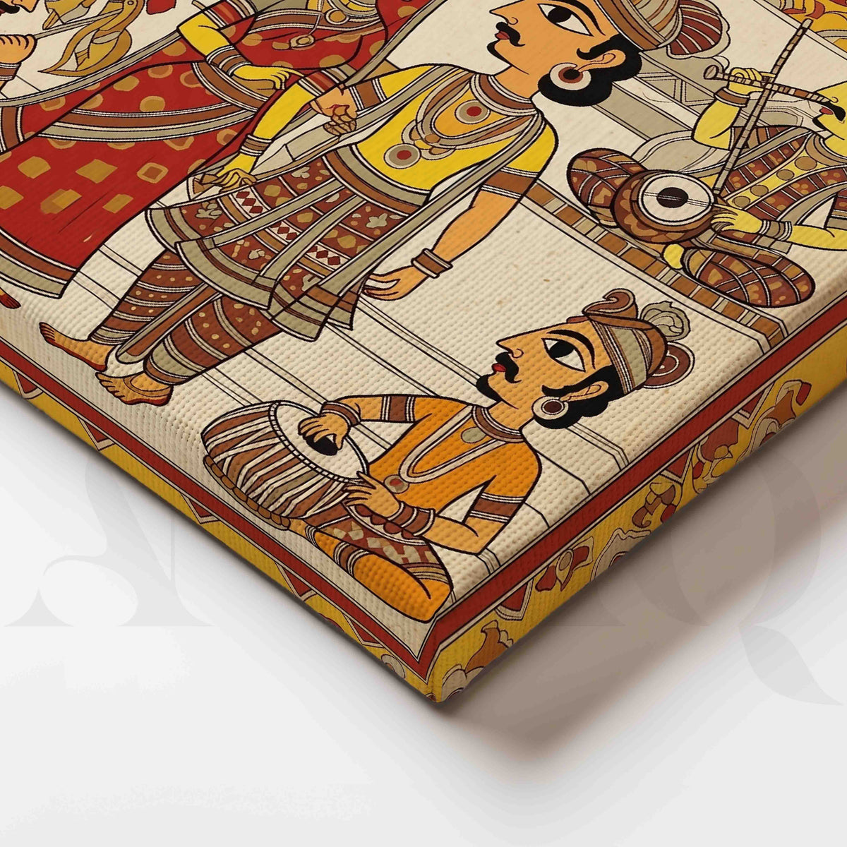 Traditional Indian Wedding Madhubani Canvas Artwork – Asha Art Studio – Image 2