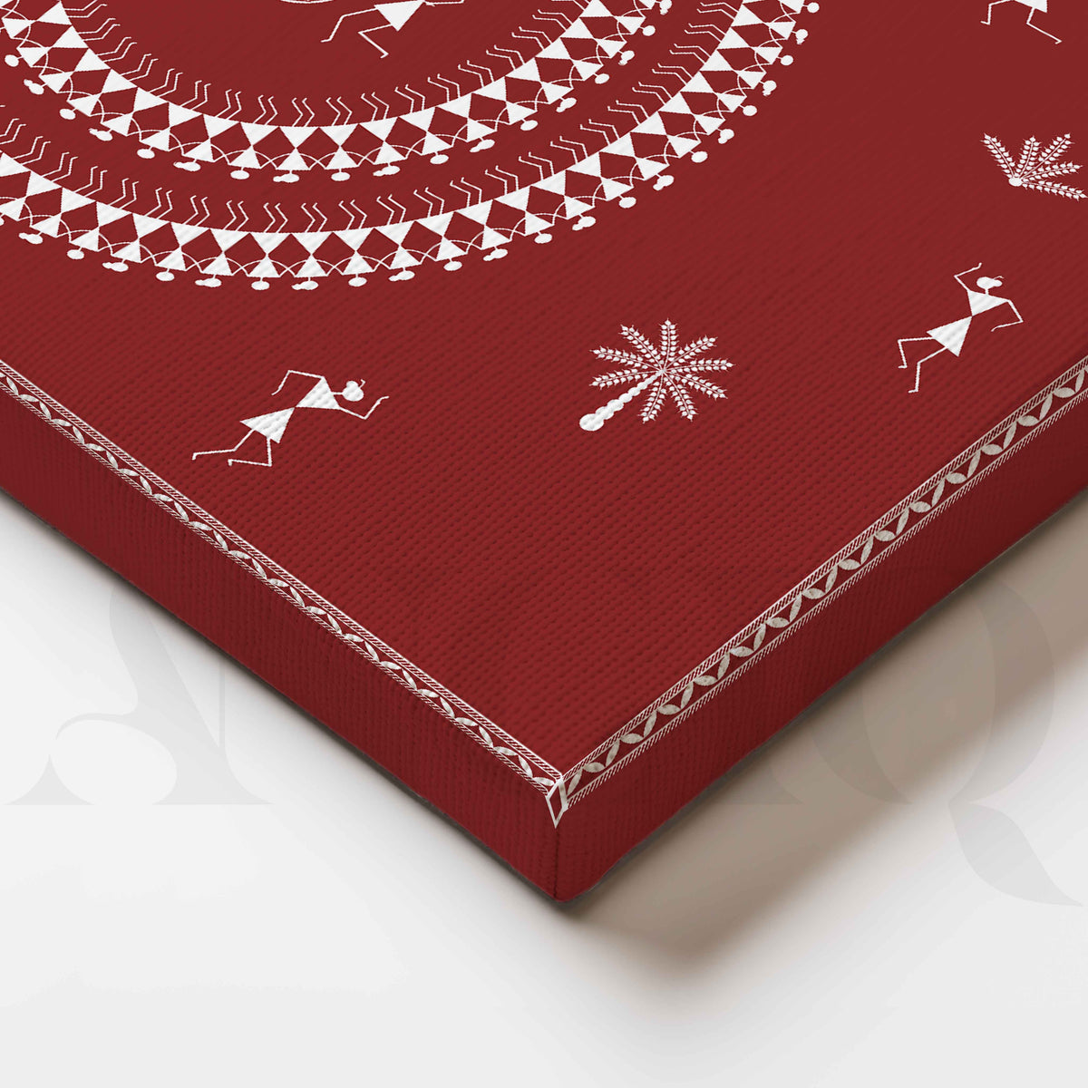 Warli Tribal Celebration Canvas Artwork – Asha Art Studio – Image 2