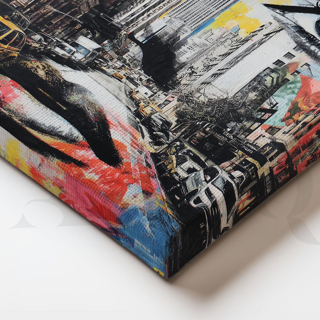 Abstract Cityscape Canvas Wall Artwork (Ready to Ship) – Asha Art Studio