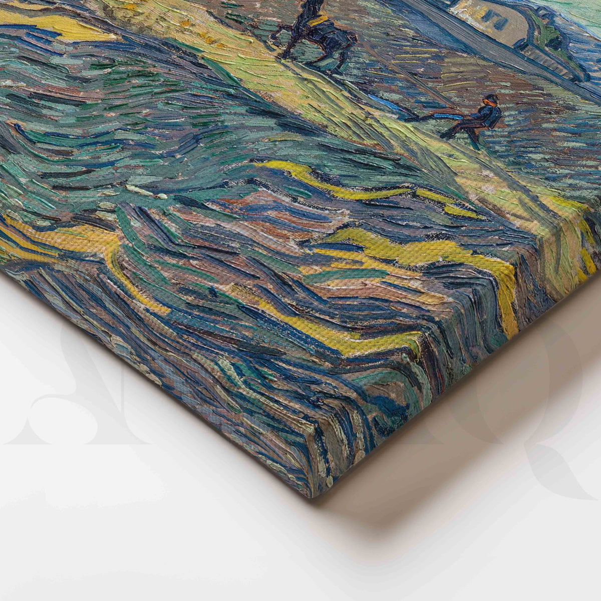 Moonlit Ploughed Fields Post-Impressionist Canvas Artwork – Asha Art Studio – Image 2