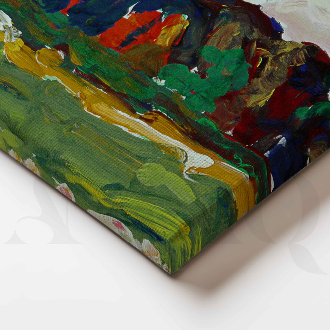 Expressive Green Landscape Canvas Artwork – Asha Art Studio