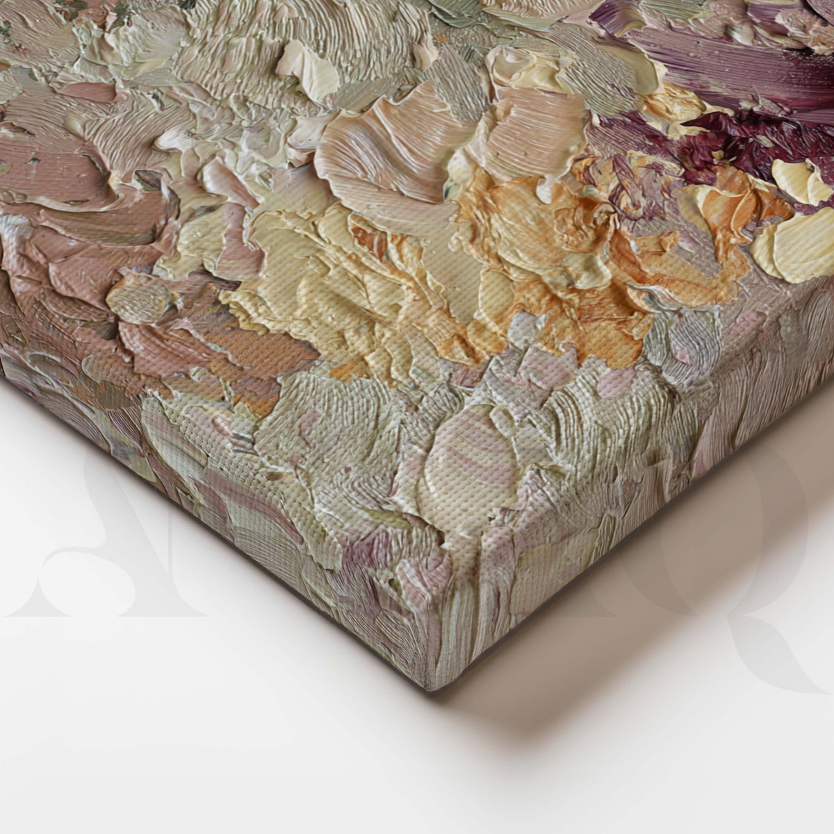 Textured Sage and Burgundy Abstract Canvas Artwork – Asha Art Studio – Image 2