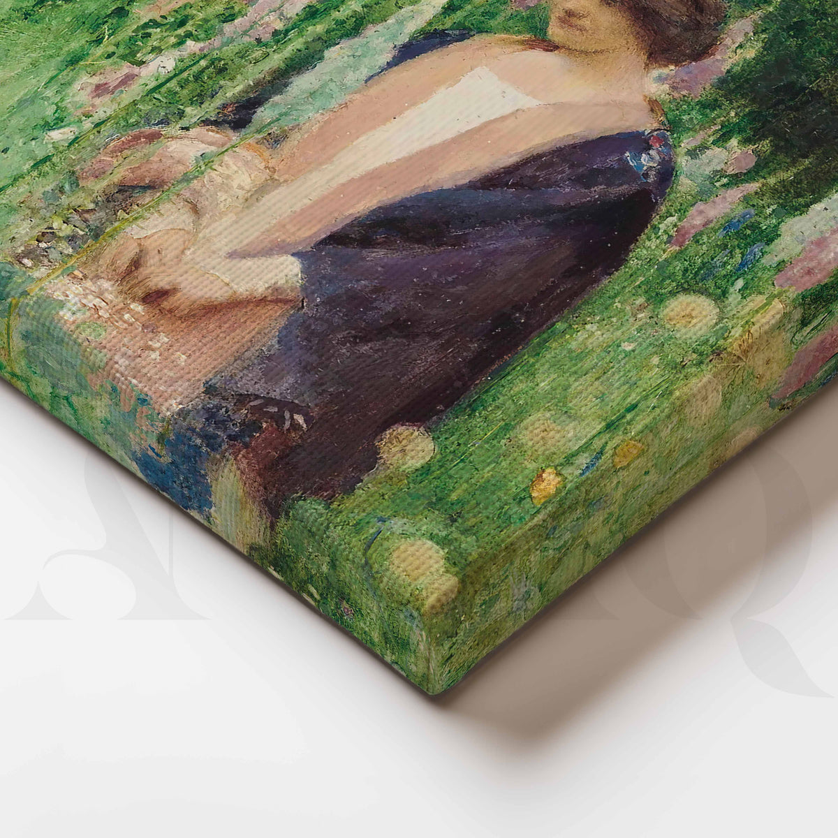 Vintage Floral Garden Woman Canvas Artwork – Asha Art Studio – Image 2