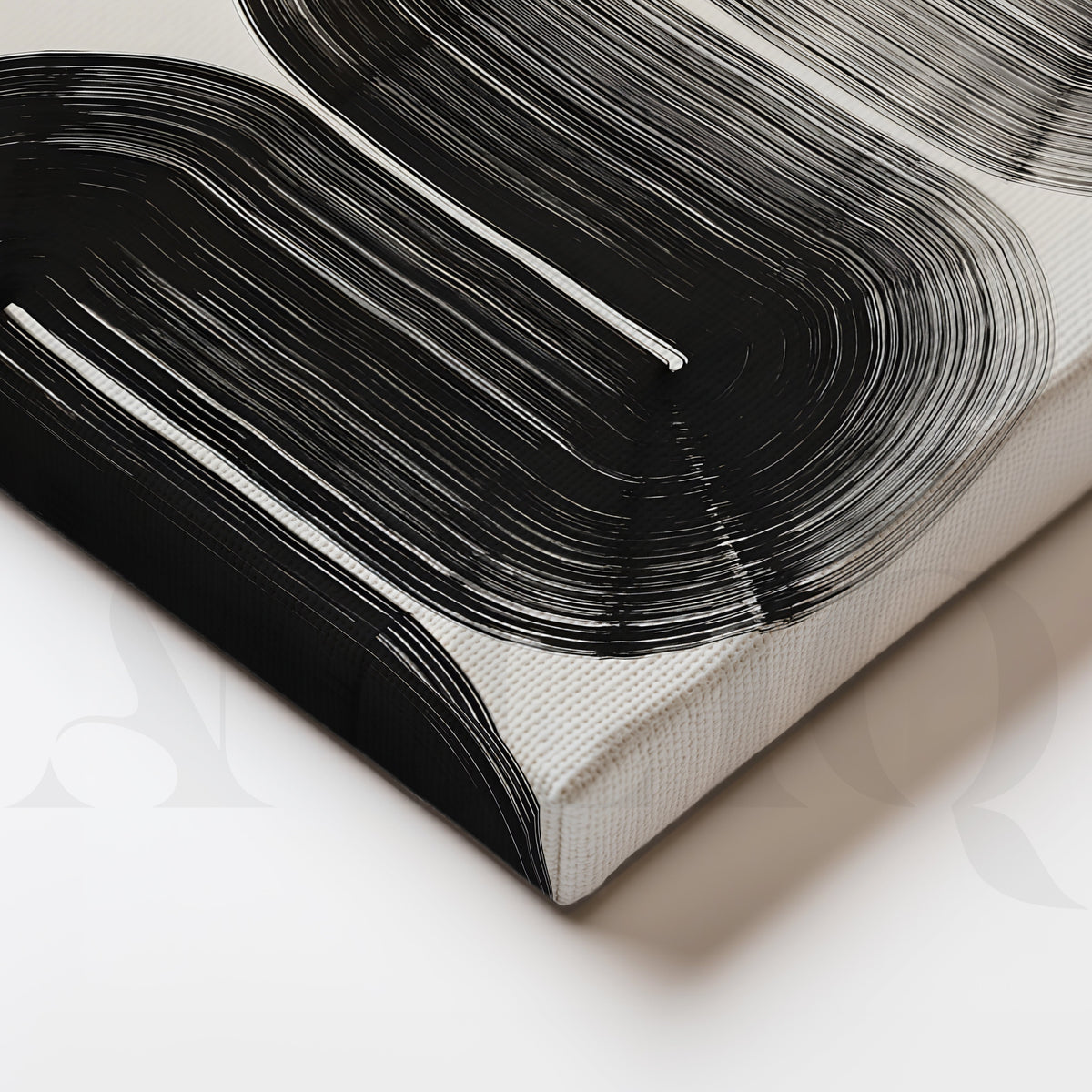 Bold Monochrome Geometric Flow Artwork – Asha Art Studio – Image 2
