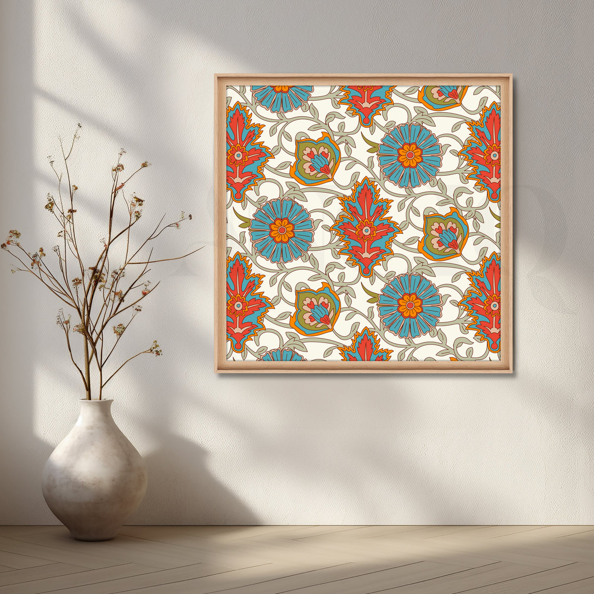 Heritage Floral Pattern Canvas Artwork – Asha Art Studio – Image 5