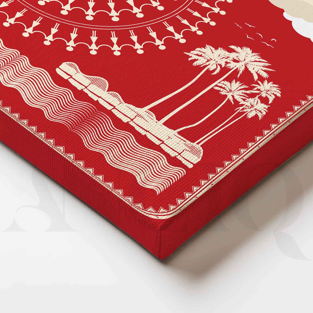 Warli Rhythms by the Sea Canvas Artwork – Asha Art Studio – Image 2