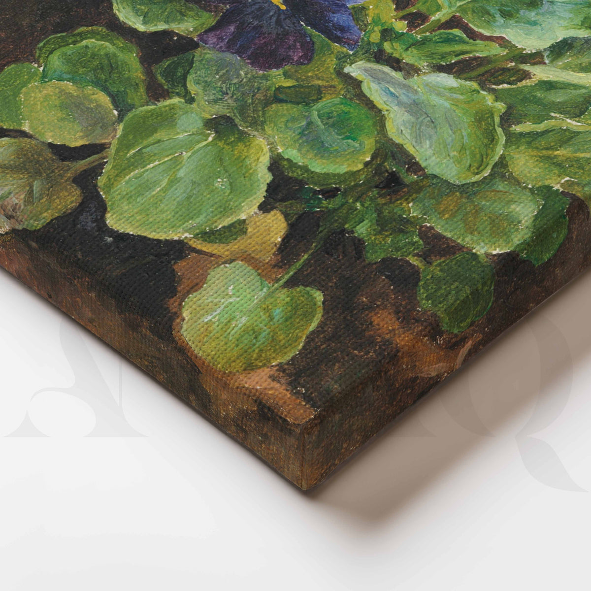 Vintage Pansy Floral Canvas Artwork – Asha Art Studio – Image 2