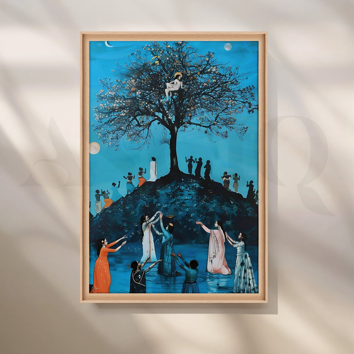 Midnight Melody Under the Tree Canvas Artwork – Asha Art Studio – Image 5